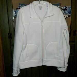 Women’s White Fleece Jacket Size Medium MERONA